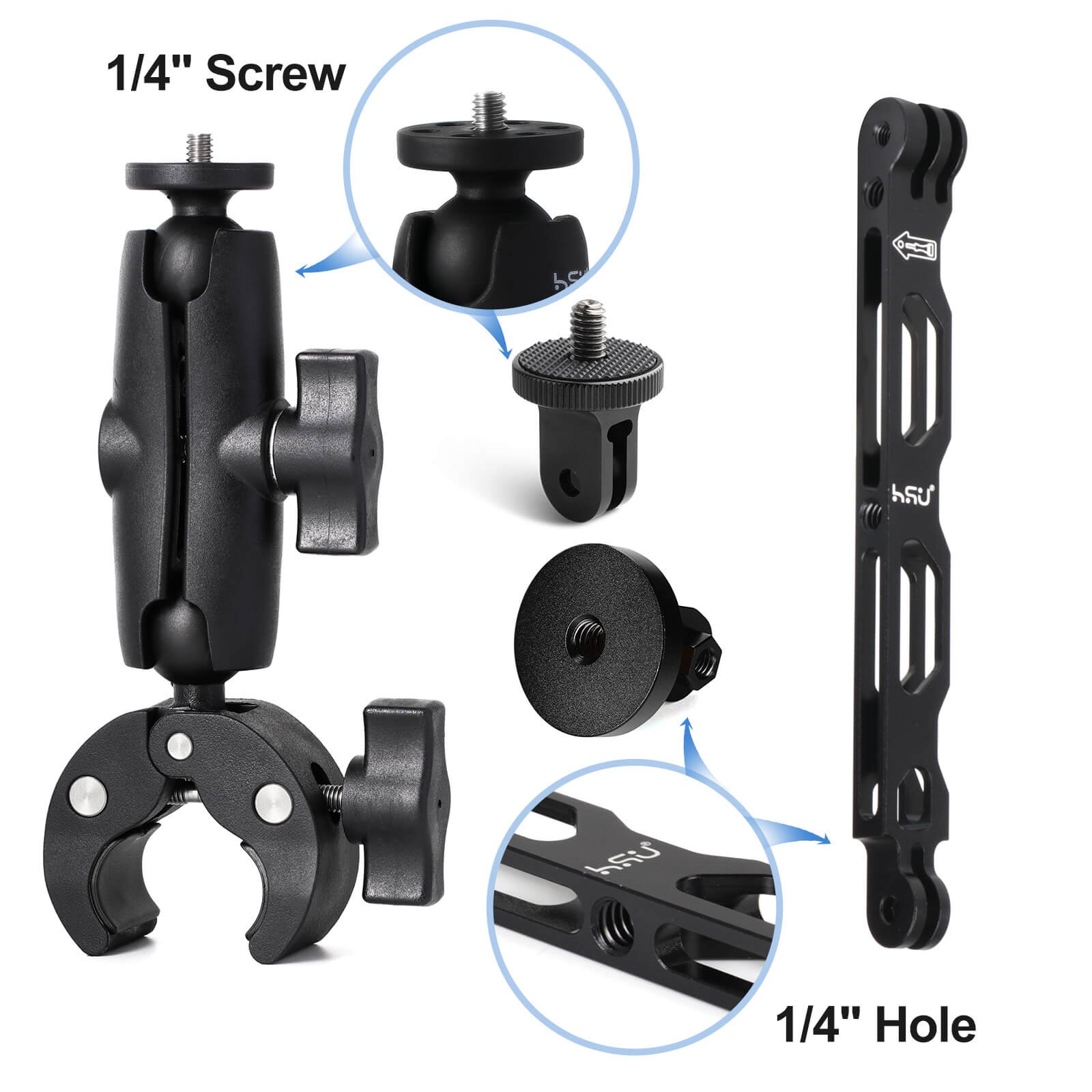 HSU Motorcycle Handlebar Mount Clamp Bundle - Image 2