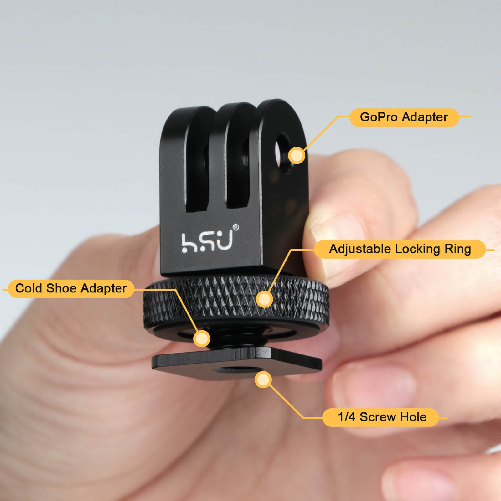 HSU Cold Shoe Mount Adapter for GoPro Hero,DJI Osmo Action and Insta360 - Image 6