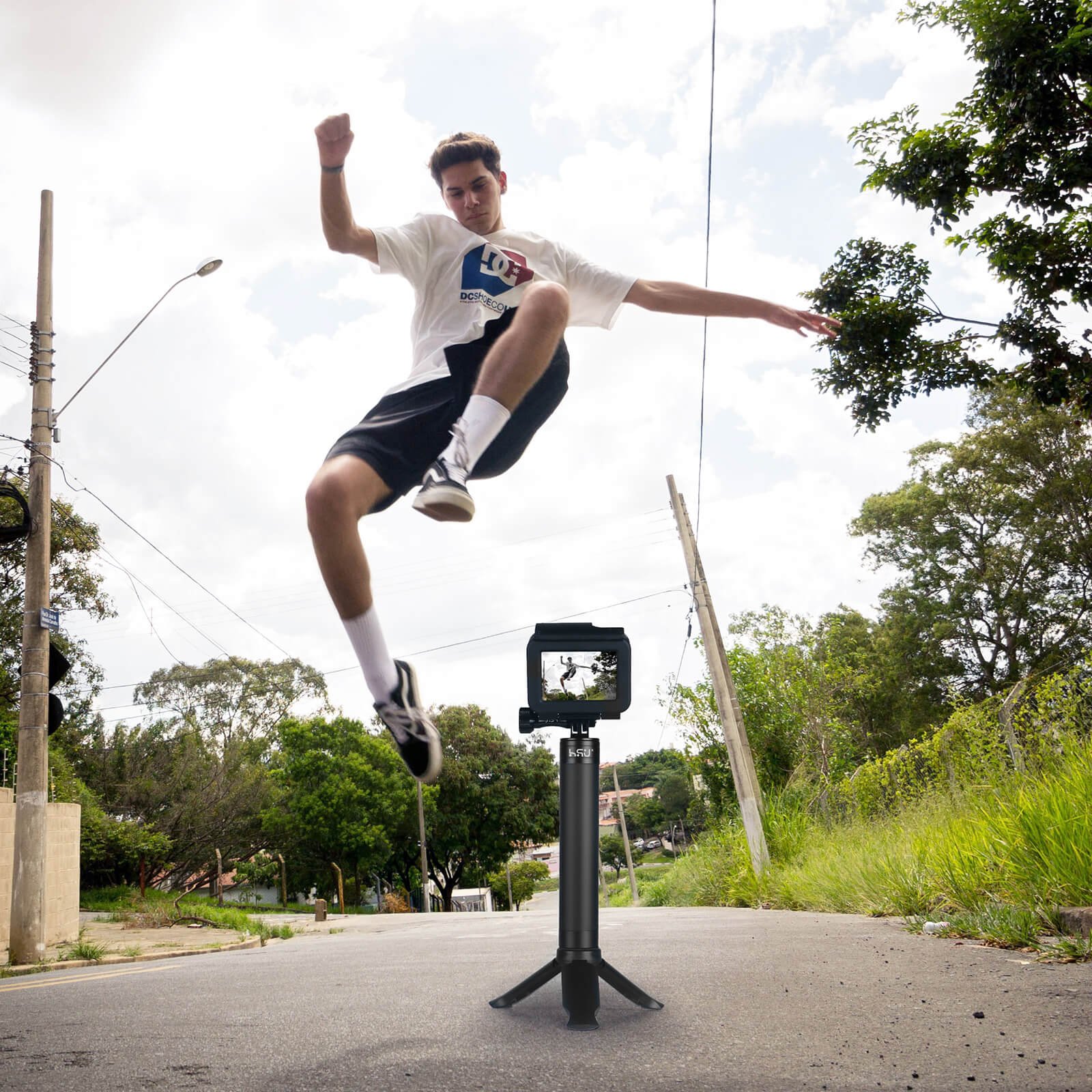 HSU Extendable Selfie Stick Tripod for GoPro, Phone and Digital - Image 5