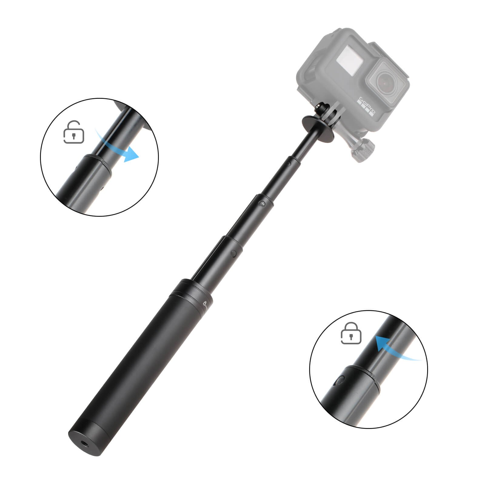 HSU Extendable Selfie Stick Tripod for GoPro, Phone and Digital - Image 4