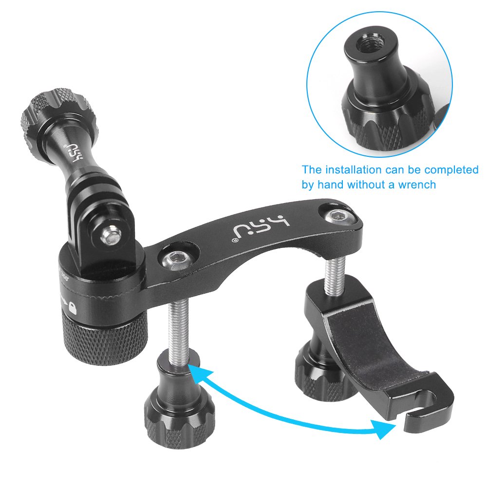 HSU 0.6-1.3inch Bike Handlebar Mount for Action Cameras, 360 Rotation Seat Post for GoPro Hero 13/12/11/10/9/8/7/6, DJI,Osmo Action(Black) - Image 5
